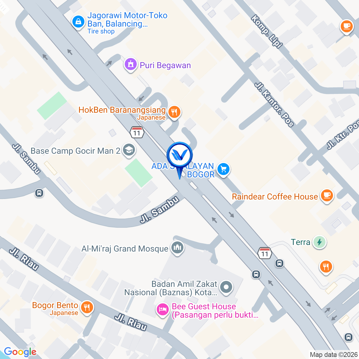 Peta Lokasi JL. Pajajaran (Dekat Masjid Raya Bogor), Bogor