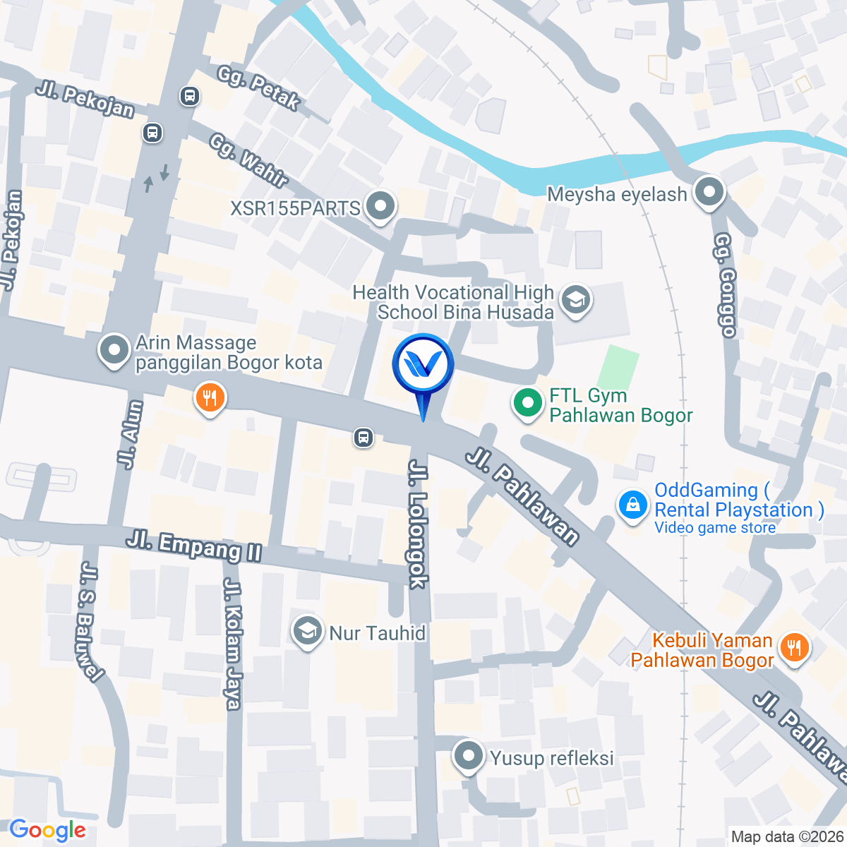 Peta Lokasi JL. Pahlawan (Empang), Bogor