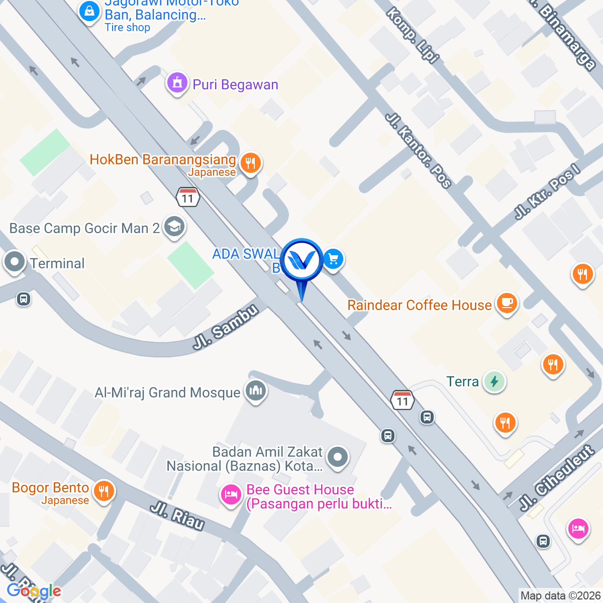 Peta Lokasi JL. Raya Padjajaran (Median JL. Padjajaran ), Bogor
