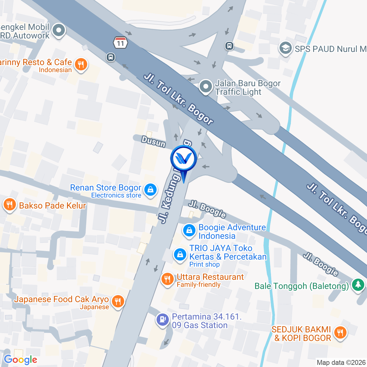 Peta Lokasi JL. KS. Tubun (Perempatan Tol BORR), Bogor