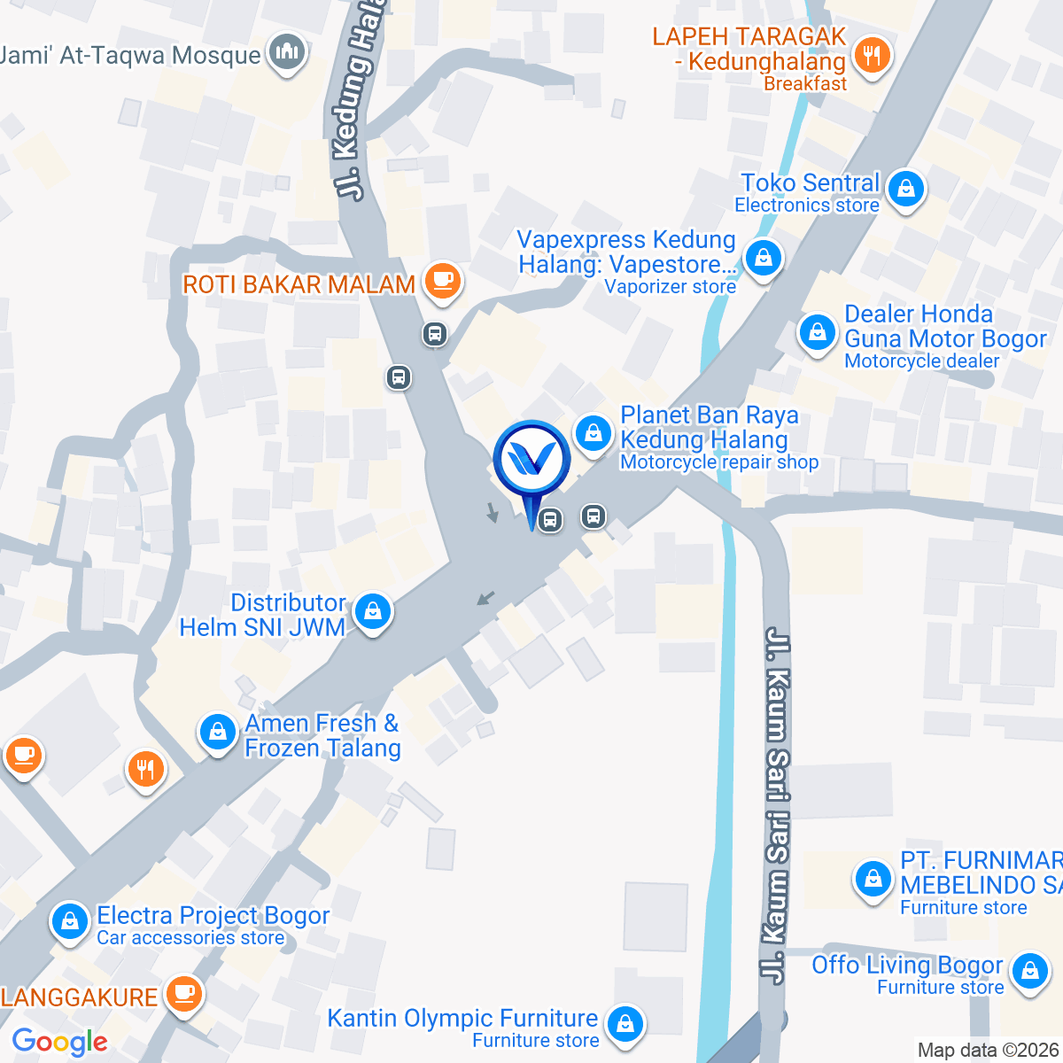 Peta Lokasi JL. Raya Bogor (Pertigaan Kdg. Halang), Bogor