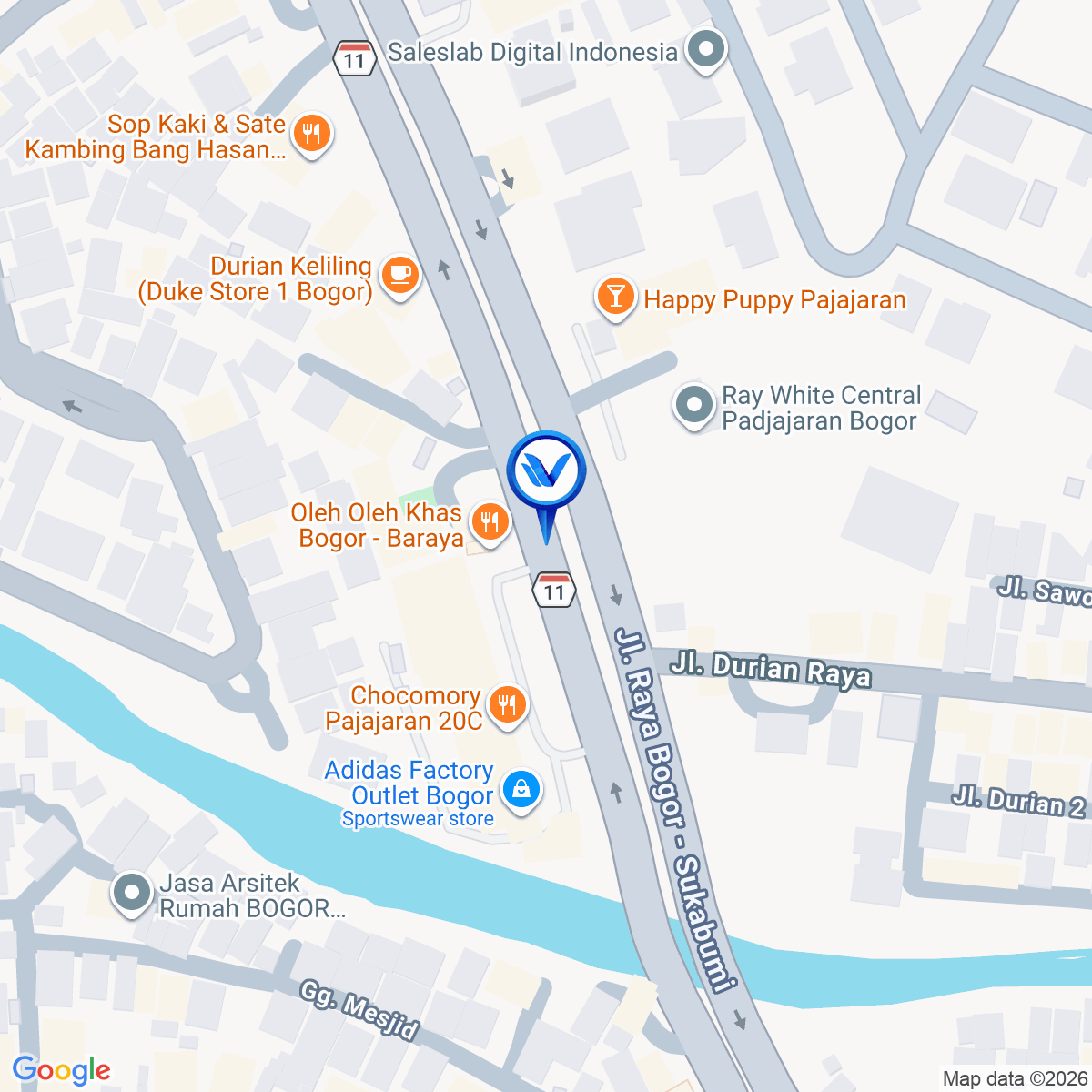 Peta Lokasi JL. Raya Pajajaran (Depan Balai Binarum), Bogor