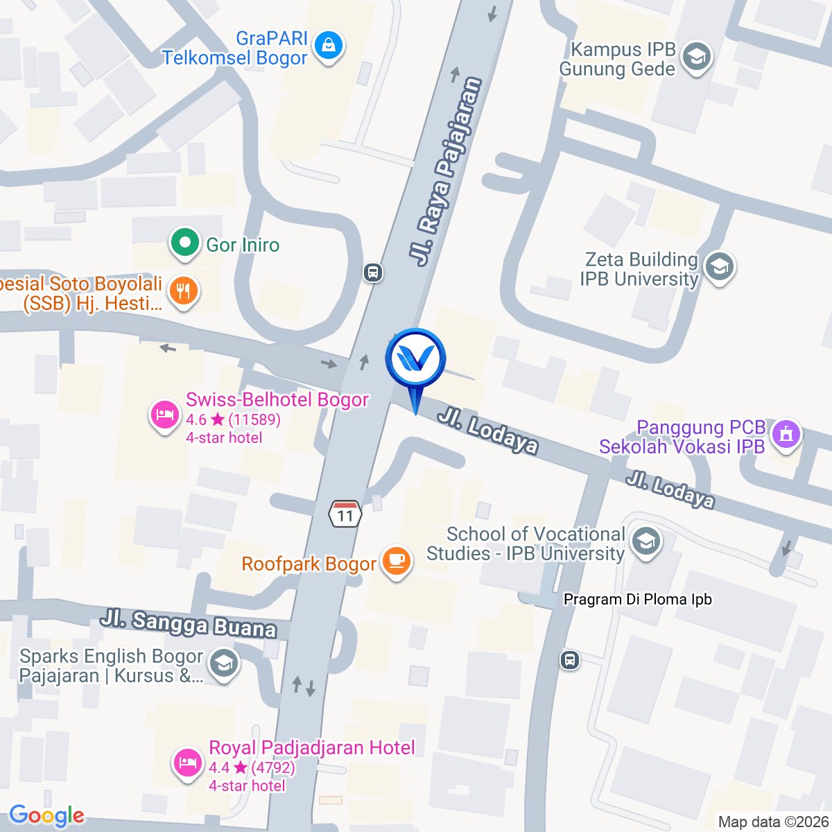 Peta Lokasi JL. Pajajaran (Dekat Hotel Pangrango 3), Bogor