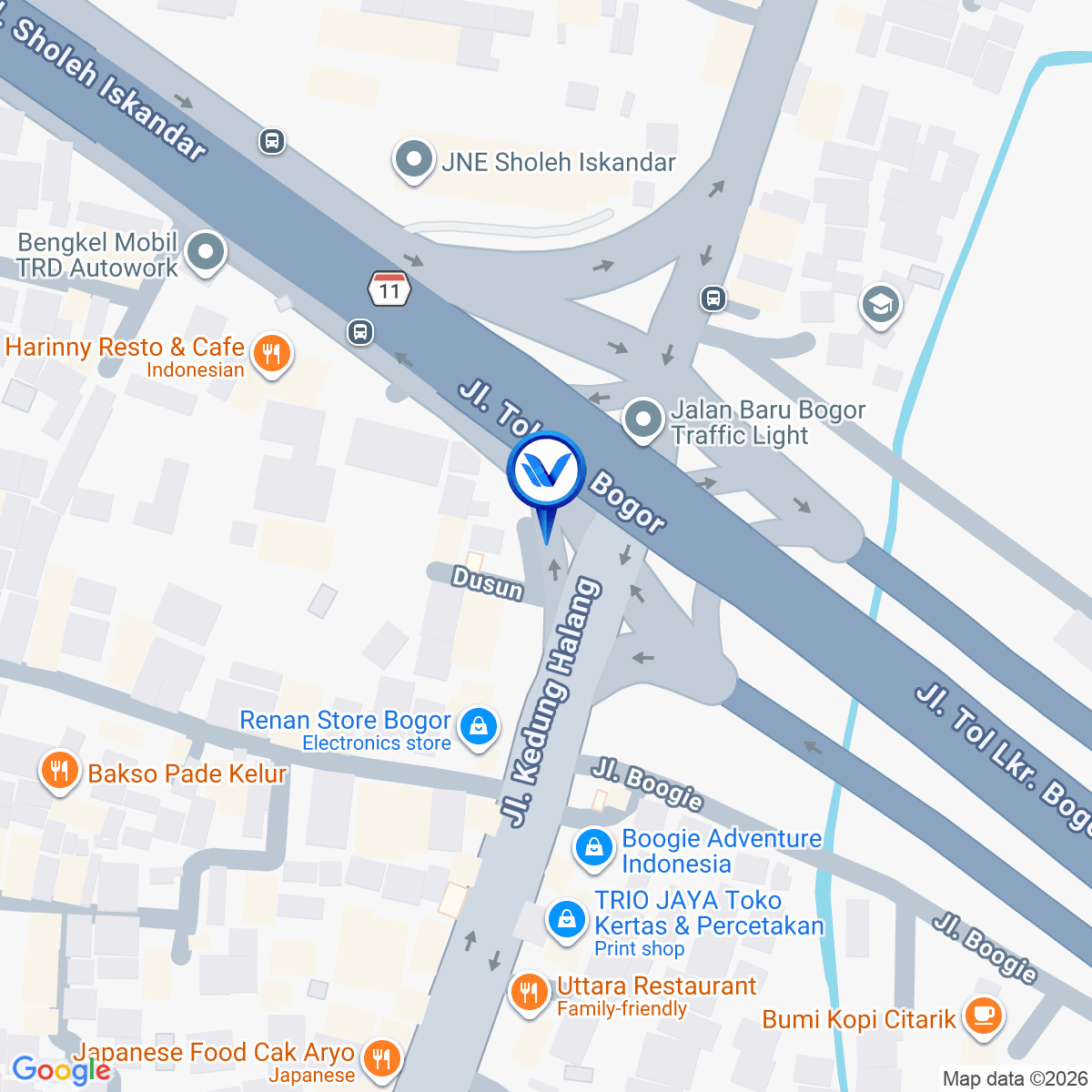Peta Lokasi JL. Kh. Soleh Iskandar (Perempatan BORR), Bogor