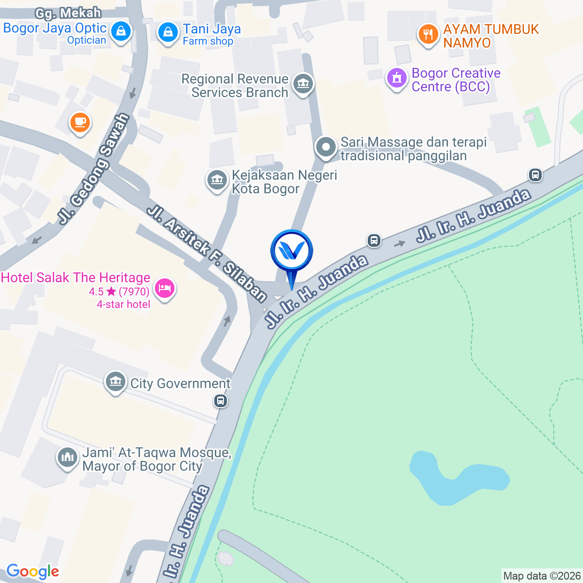 Peta Lokasi JL. Ir. H. Juanda (Kejaksaan Negeri Bogor), Bogor