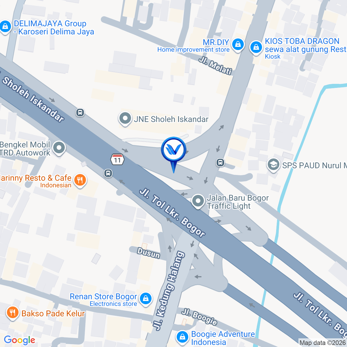 Peta Lokasi JL. KS.Tubun (Taman Flyover Borr), Bogor