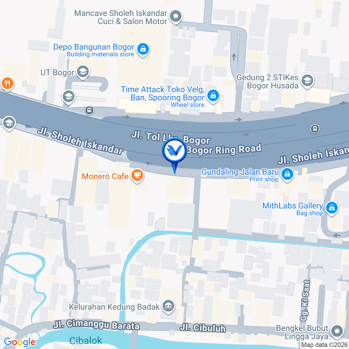 Peta Lokasi JL. SOLEH ISKANDAR (EXIT TOLL KEDUNG BADAK) - TANAH SAREAL, BOGOR
