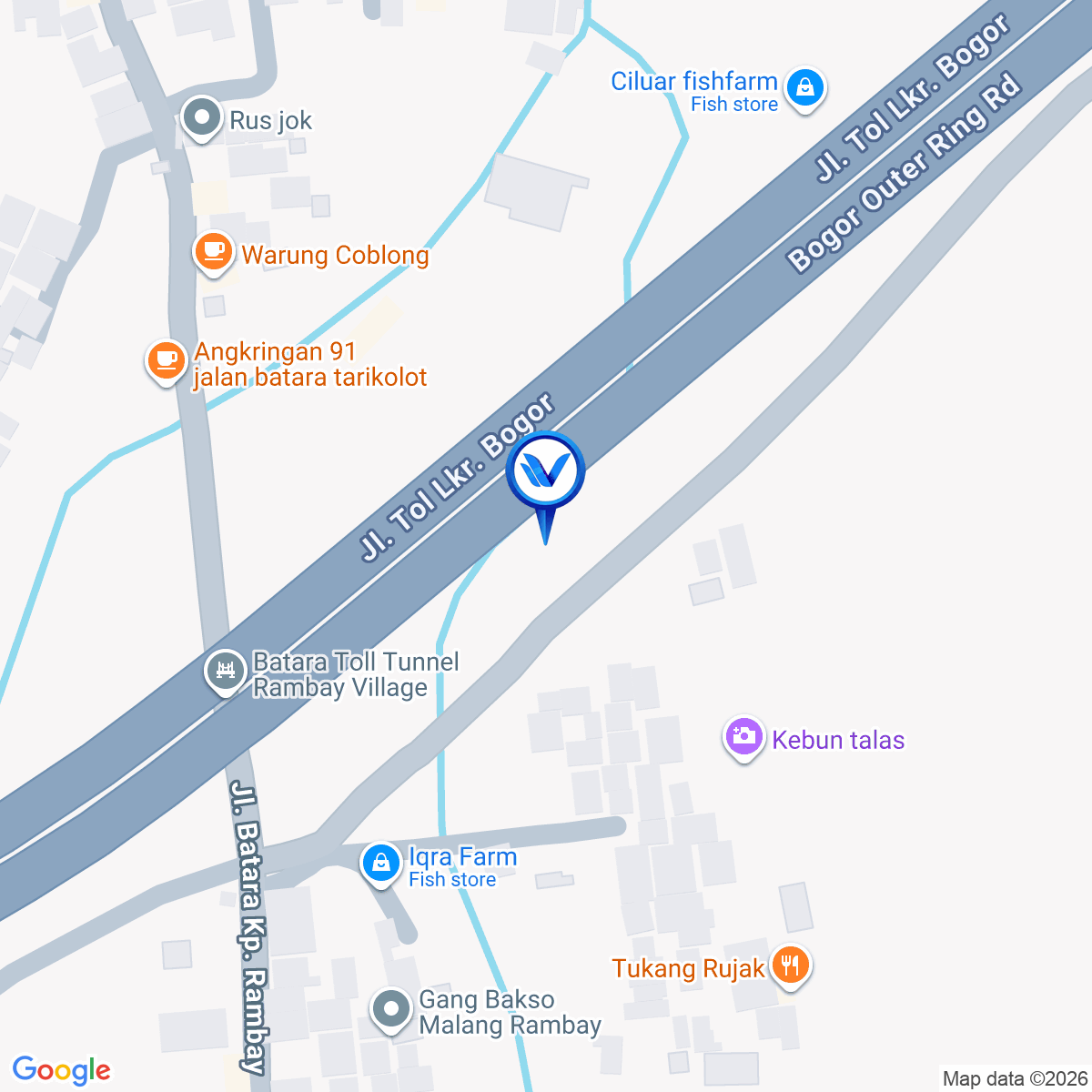 Peta Lokasi TOL BORR KM 1+400, Bogor