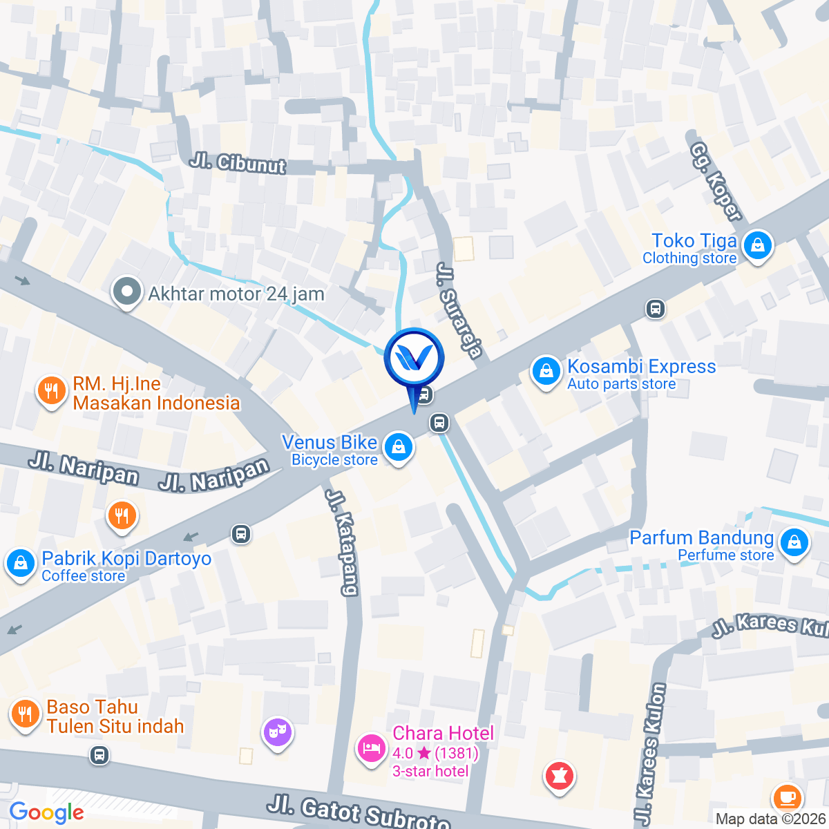 Peta Lokasi JL. A. Yani Pasar Kosambi (Halte Bus Kosambi), Bandung