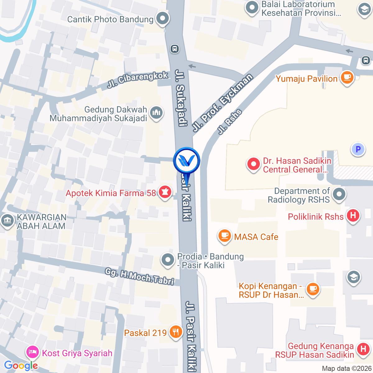 Peta Lokasi JL. Sukajadi (Menuju PVJ Mall), Bandung