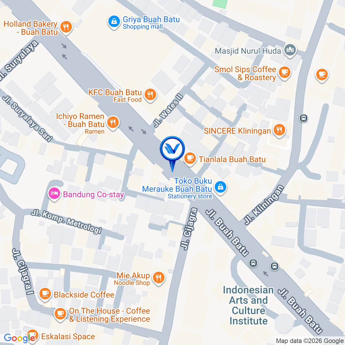 Peta Lokasi JL. Buah Batu, Bandung