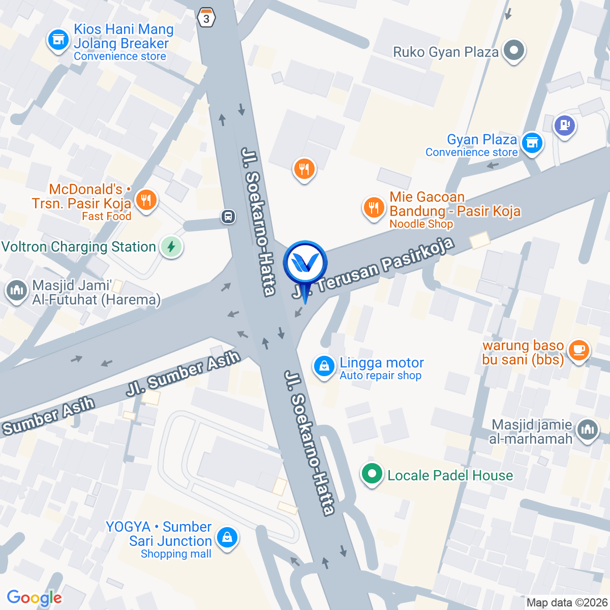 Peta Lokasi JL. Pasir Koja (Keluar Tol Pasir Koja), Bandung
