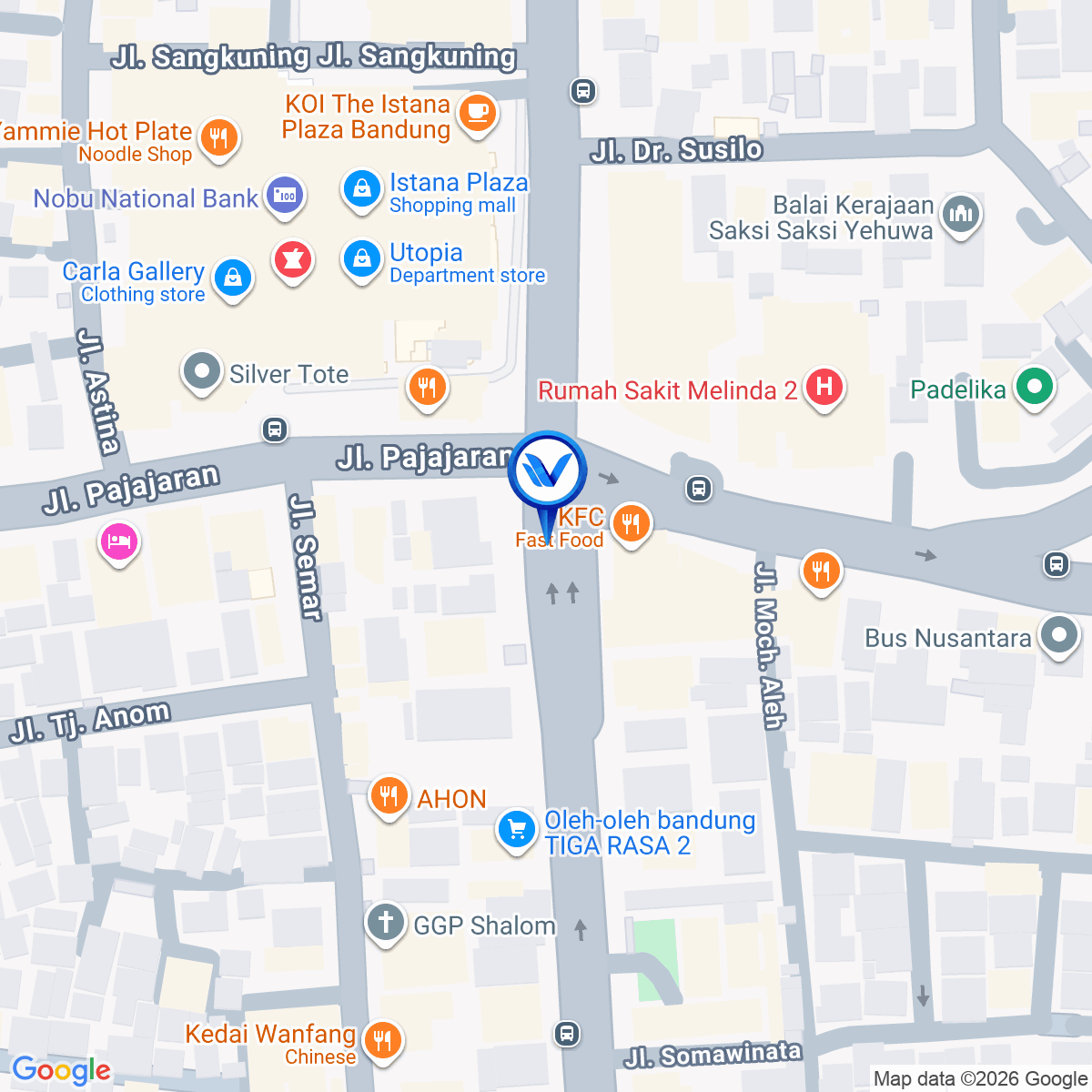 Peta Lokasi JL. Pasirkaliki (Istana Plaza), Bandung
