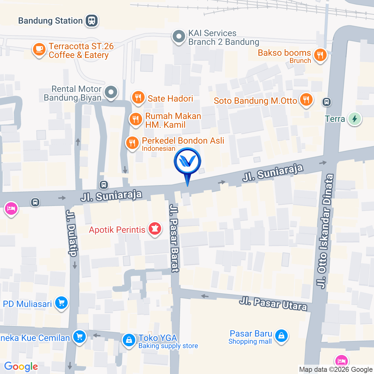 Peta Lokasi JL. Suniaraja, Bandung