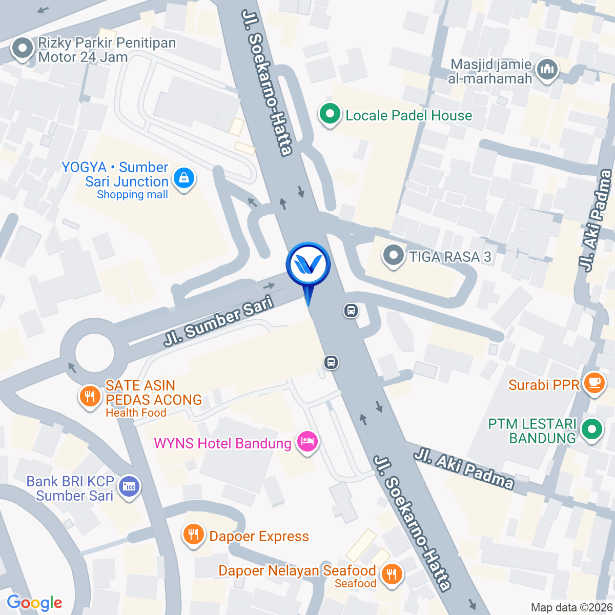 Peta Lokasi JL. Soekarno Hatta (Depan Sumber Sari Junction), Bandung