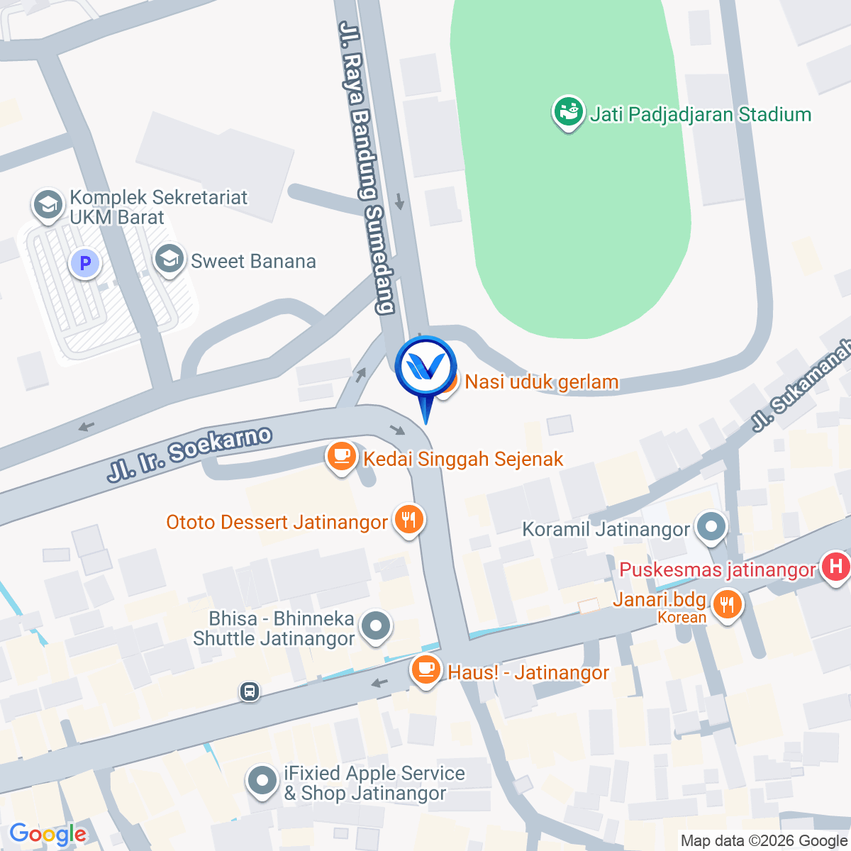 Peta Lokasi JL. Jatinegara Universitas Padjajaran, Bandung