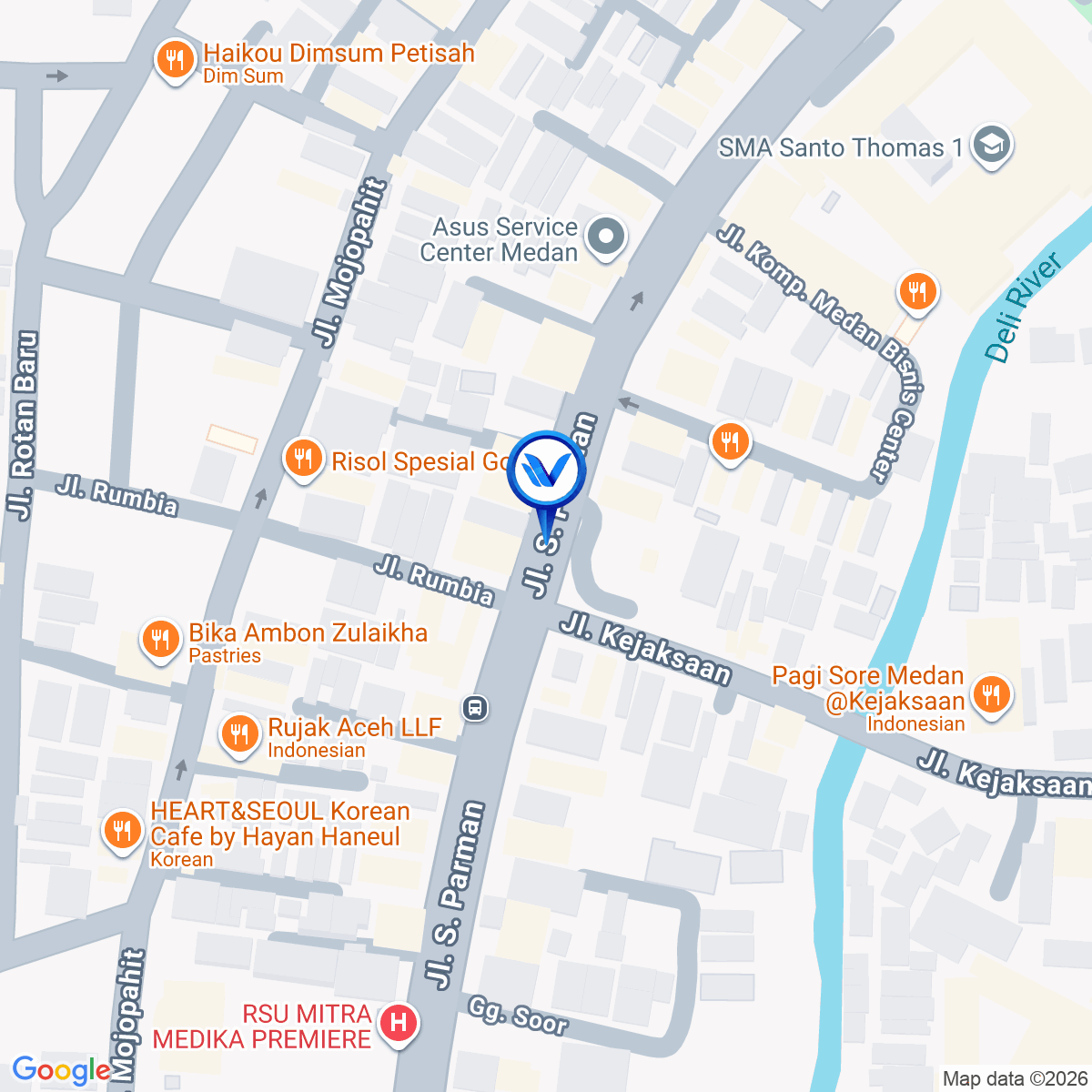 Peta Lokasi JL. S. PARMAN. SIMP. JL. KEJAKSAAN, MEDAN