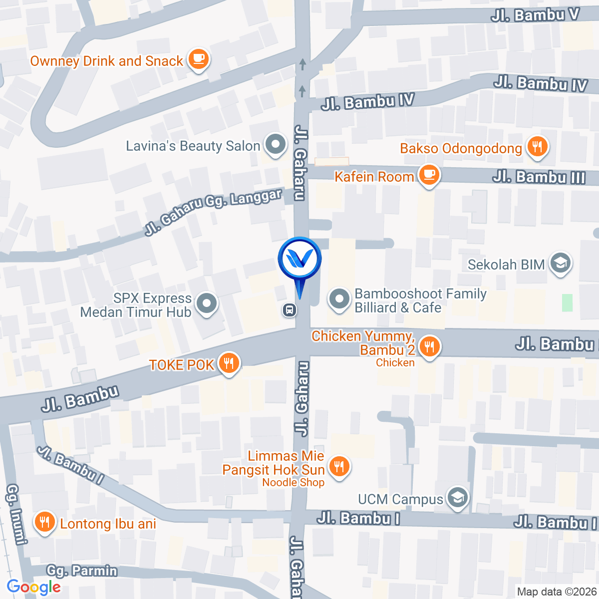 Peta Lokasi Jl. Gaharu Simpang Jl. Adam Malik, Medan