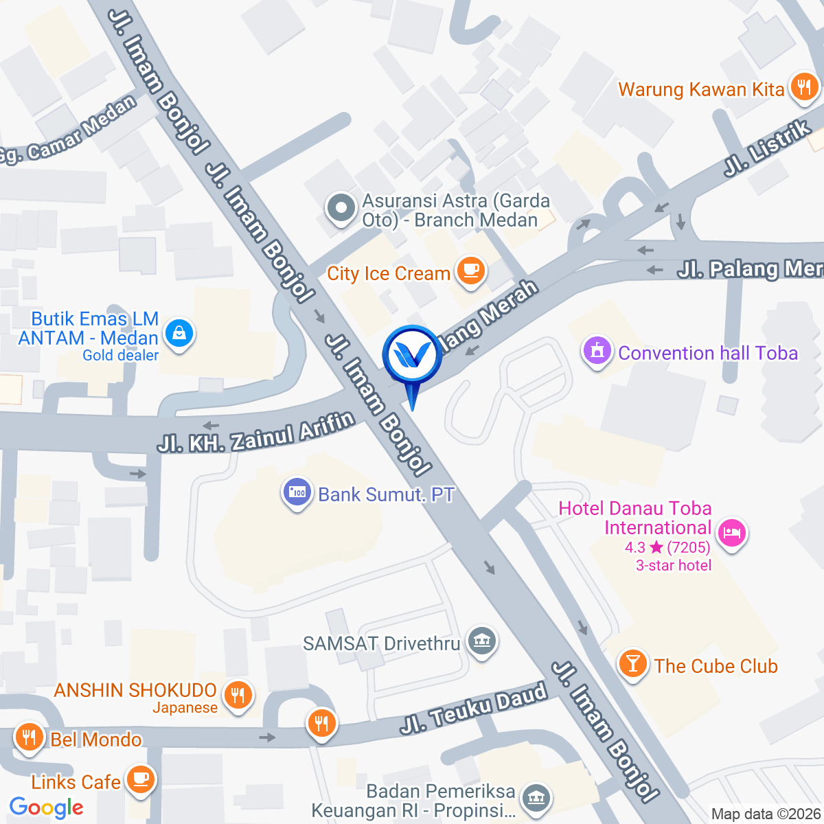 Peta Lokasi JL. IMAM BONJOL (DPN. HOTEL DANAU TOBA), Medan