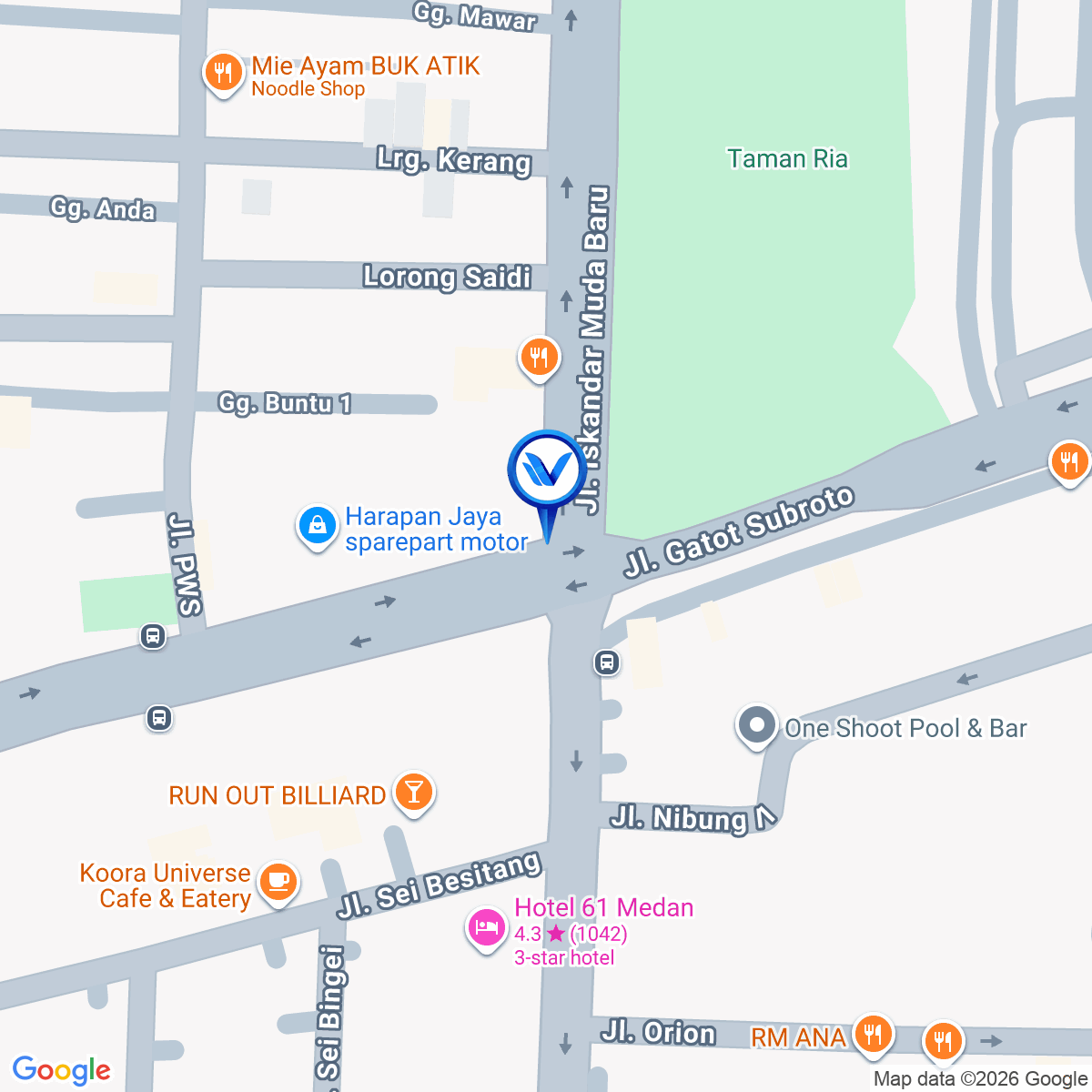 Peta Lokasi JL. Gatot Subroto sp Iskandar muda baru (Plaza Medan Fair ), Medan