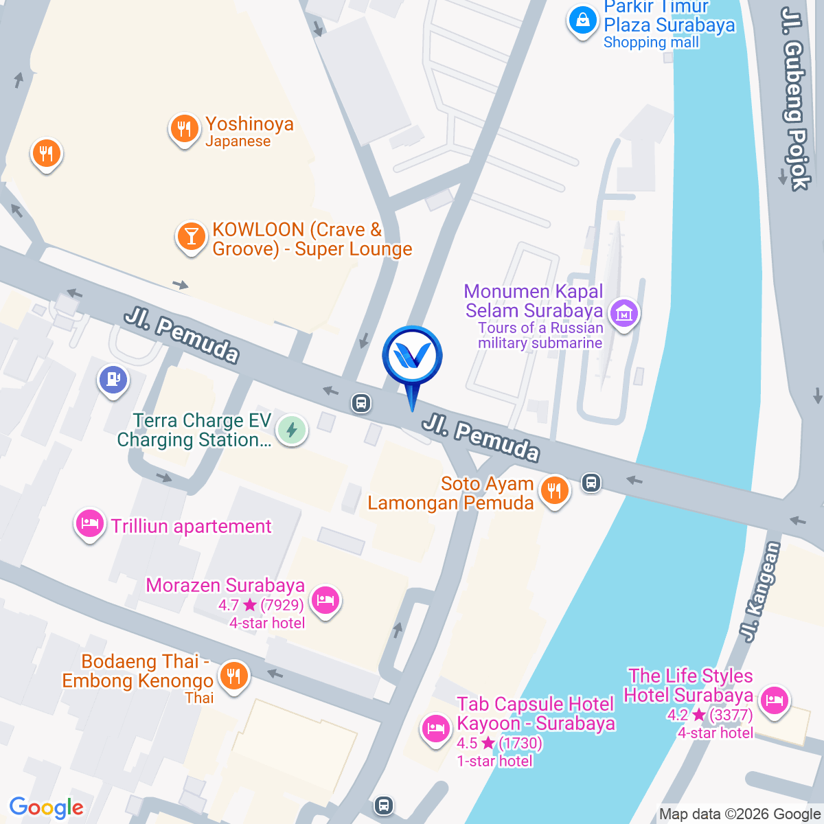 Peta Lokasi JL. Pemuda (Grapari Telkomsel), Surabaya