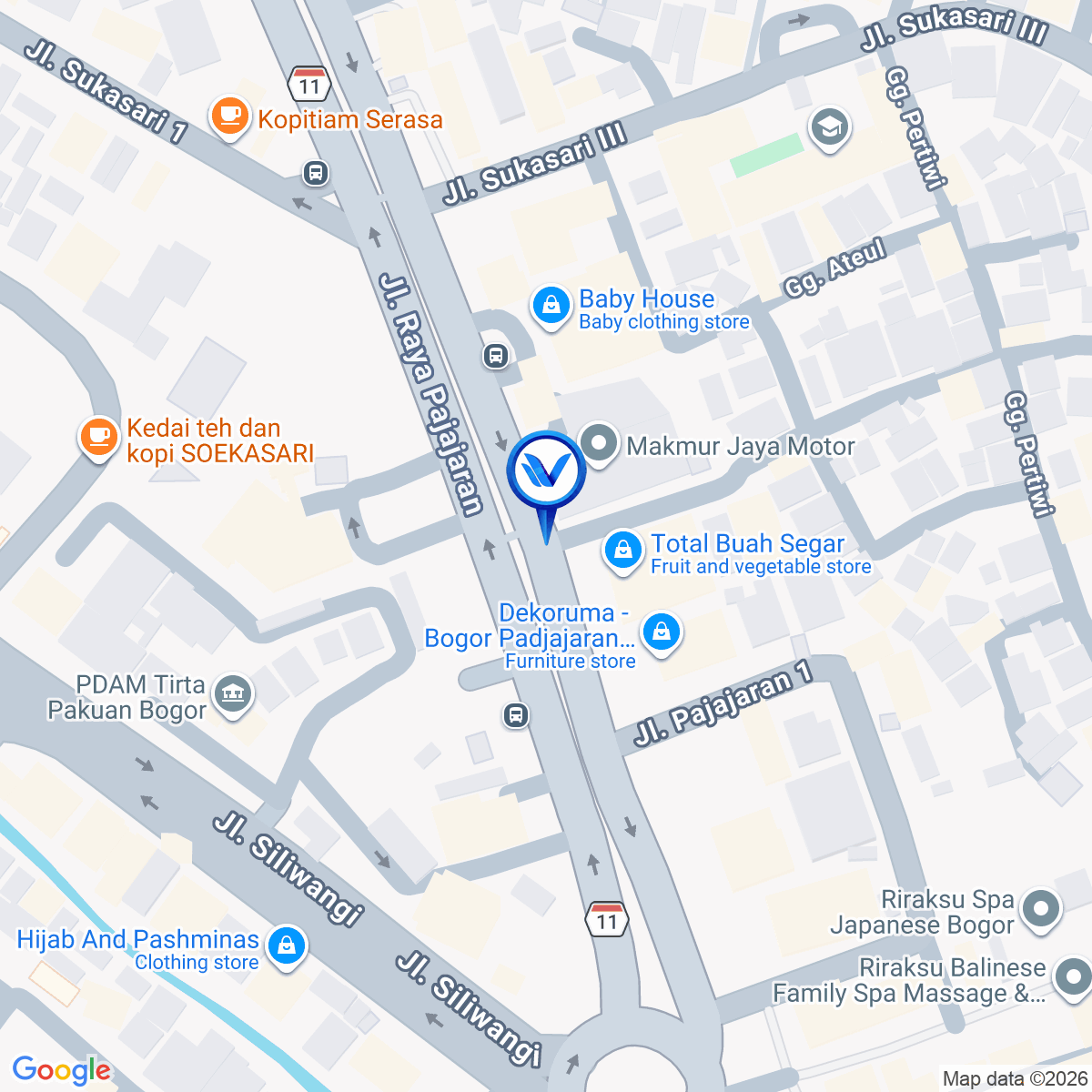 Peta Lokasi JL. Raya Pajajaran (Total Buah), Bogor
