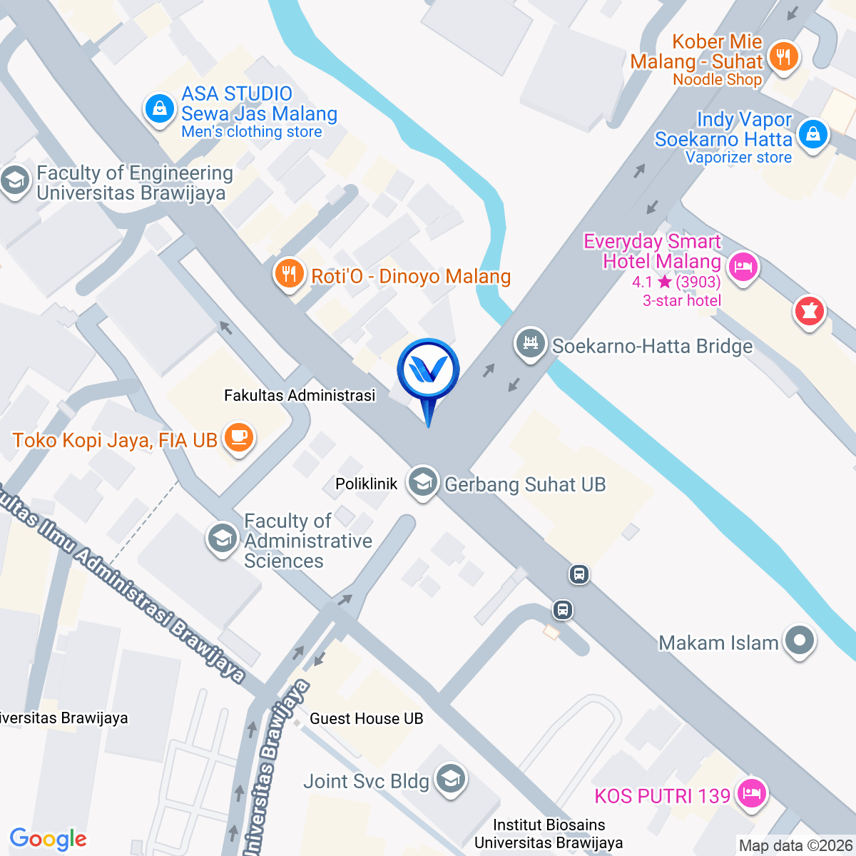 Peta Lokasi JL. MT. Haryono ( Traffic Light UB ), Malang