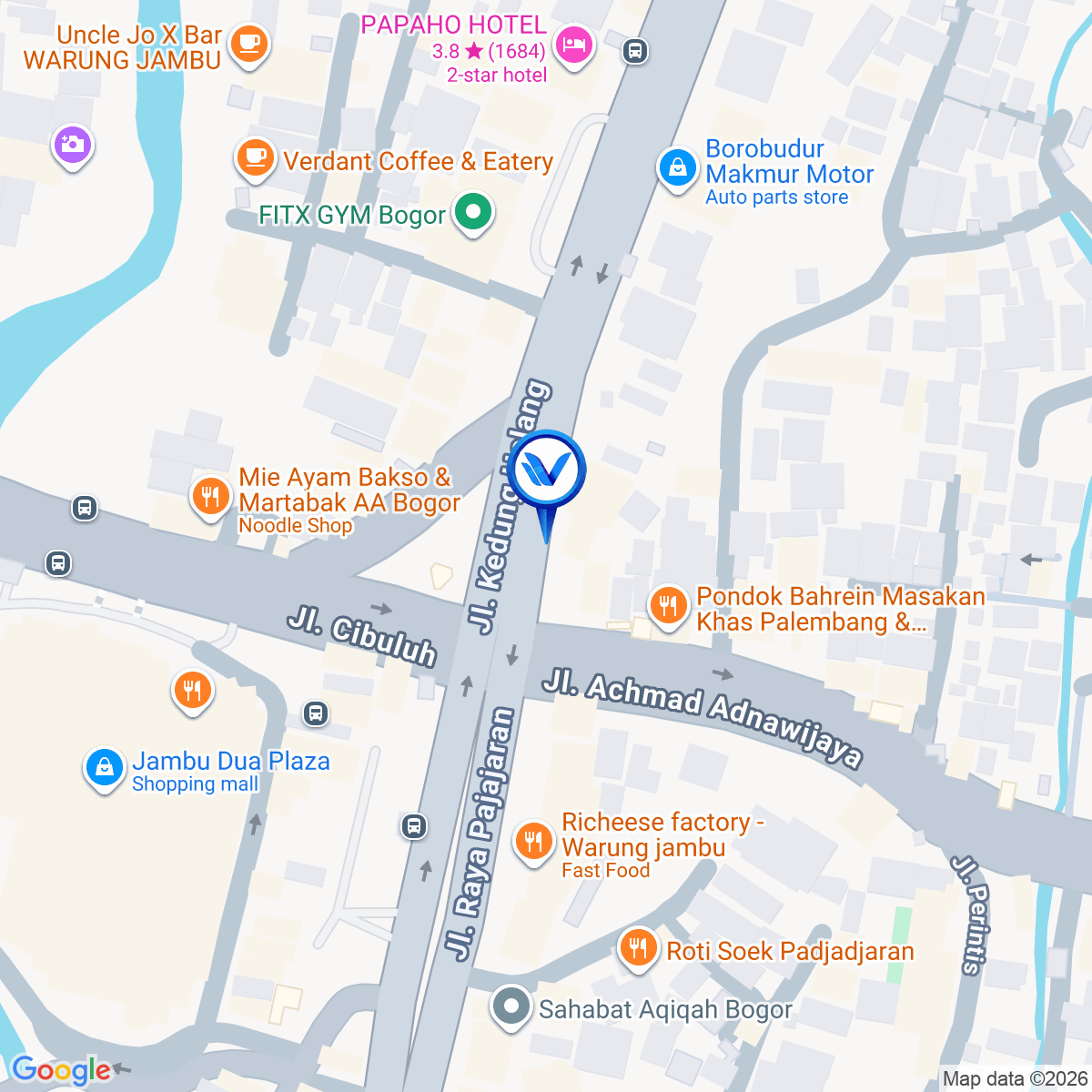 Peta Lokasi Perempatan Lampu Merah JL. Pajajaran (Depan Plaza Jambu dua), Bogor