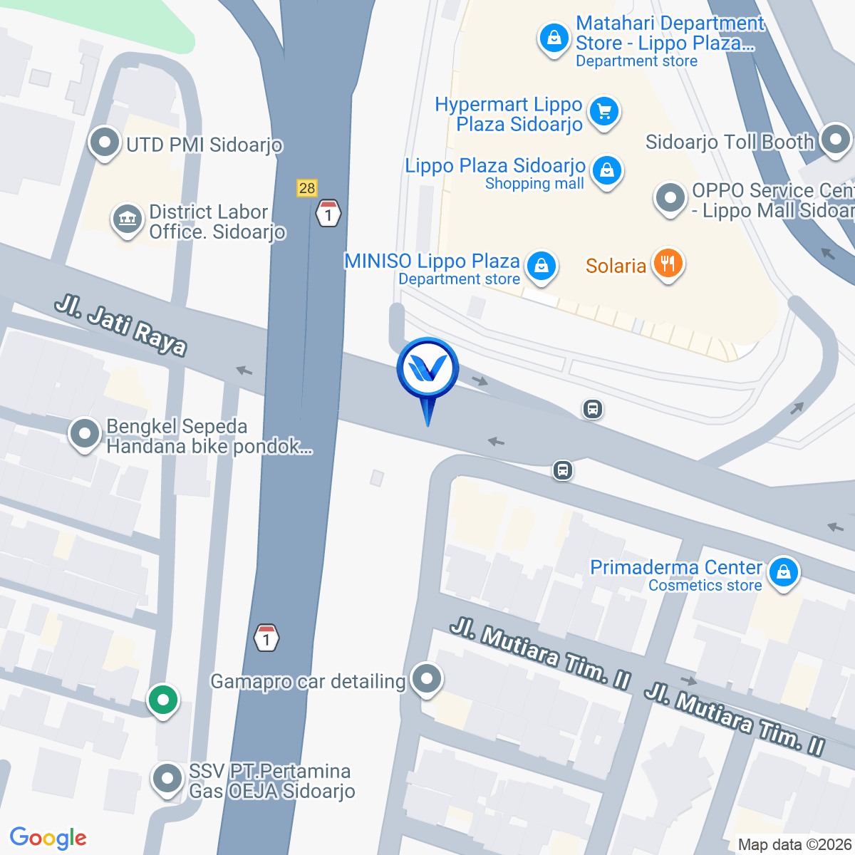 Peta Lokasi JL. Raya jati depan Lippo Plaza, Sidoarjo