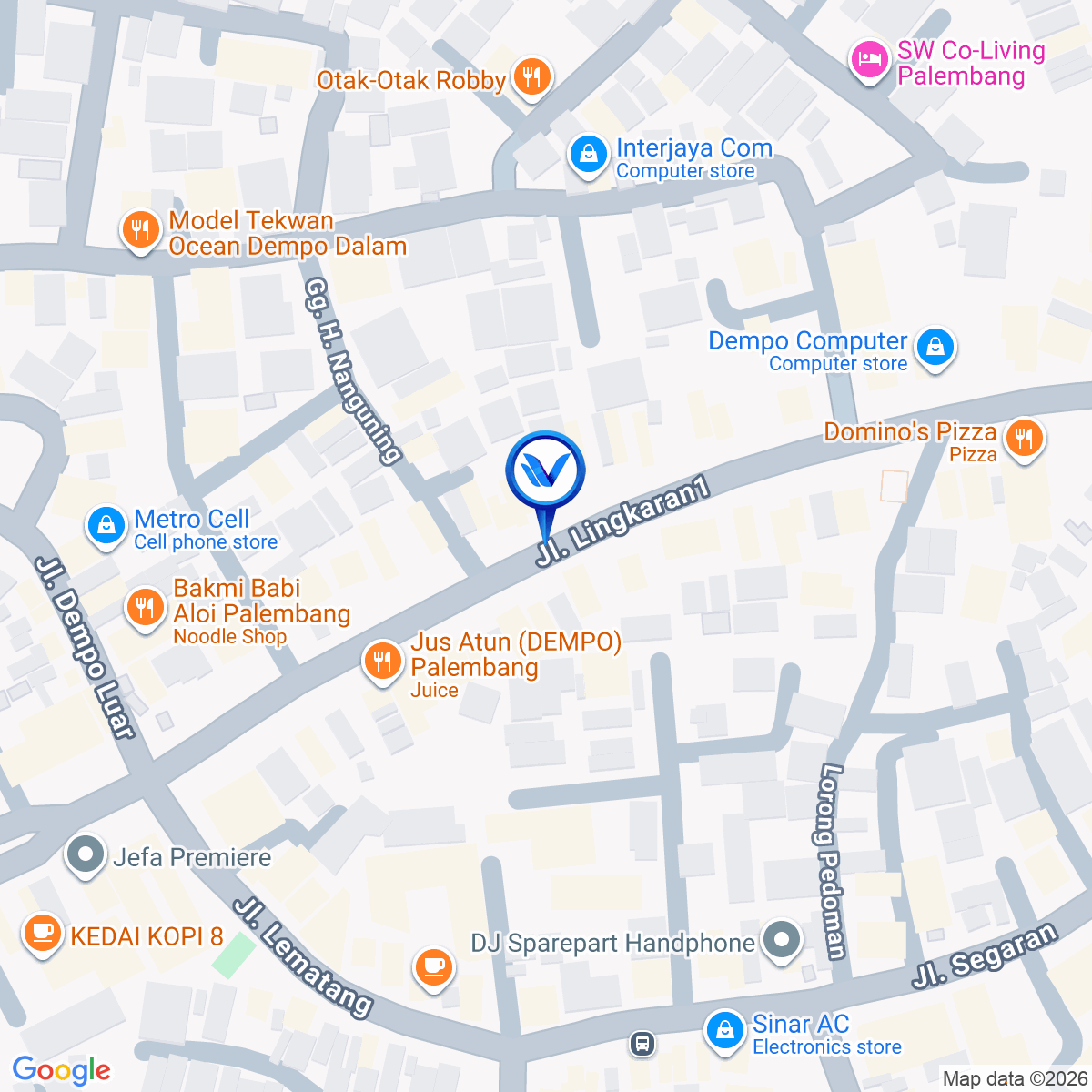 Peta Lokasi JL. Brigjen Pol A Kadir (Dempo), Palembang