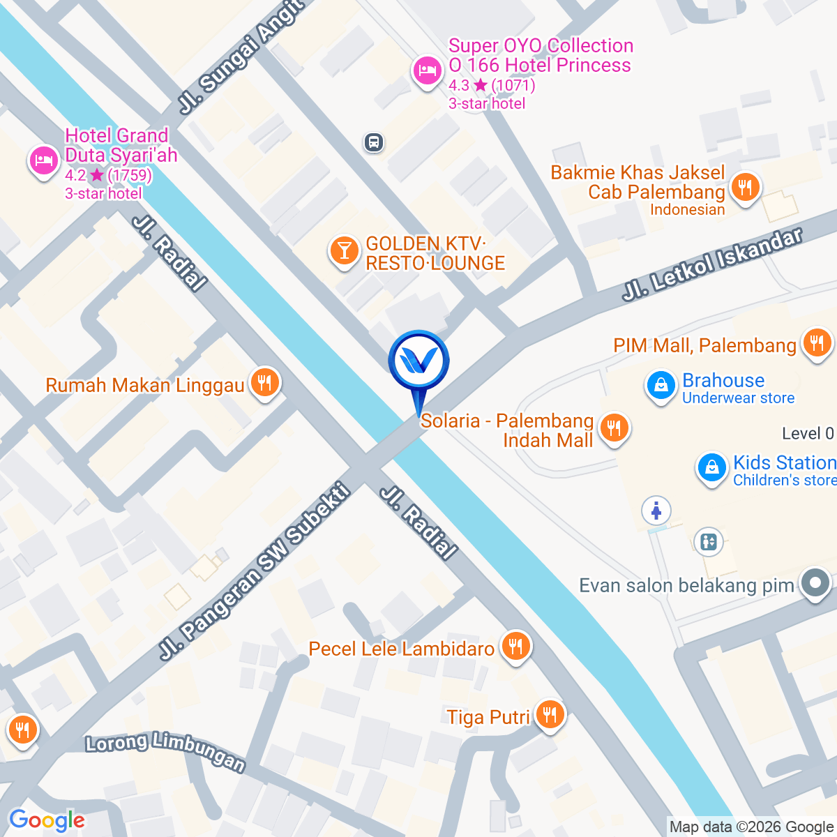 Peta Lokasi JL. LETKOL ISKANDAR (SIMPANG 4 PIM), PALEMBANG