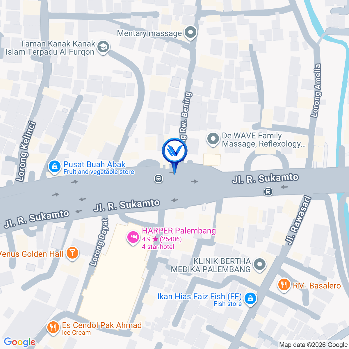 Peta Lokasi JL. R. Soekamto, Palembang