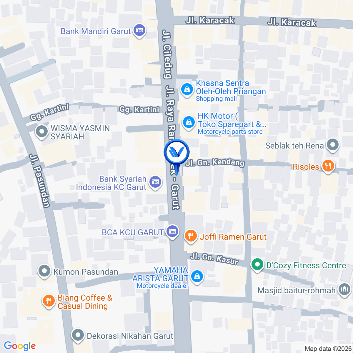 Peta Lokasi Bando JL. Ciledug, Garut