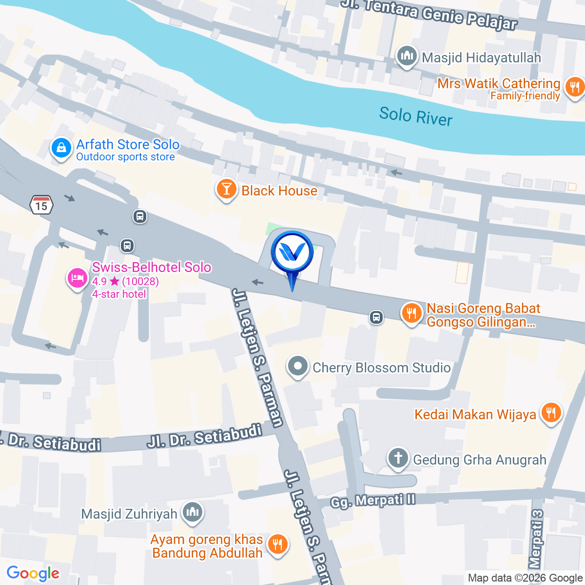 Peta Lokasi JL. A. Yani, Gilingan, Solo