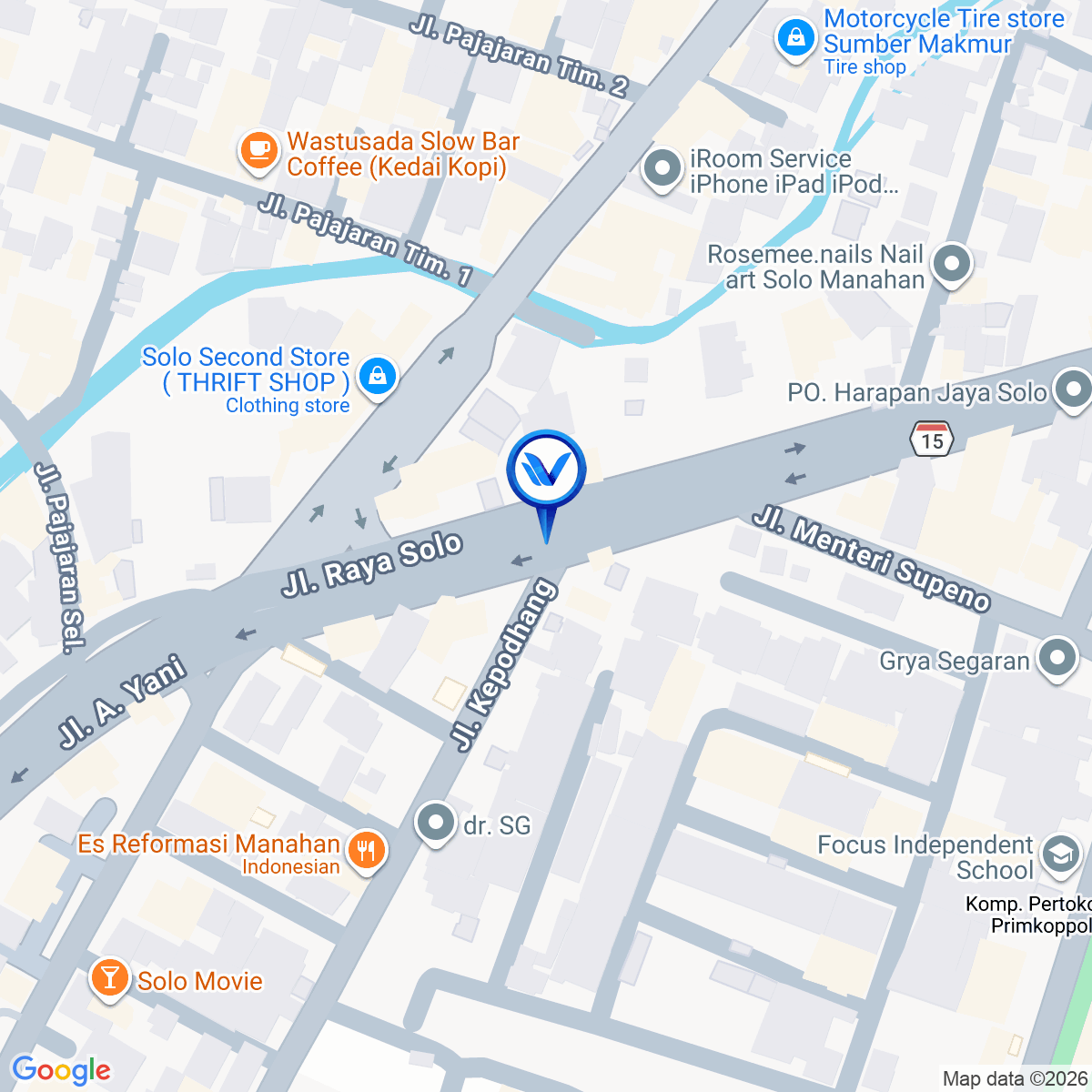Peta Lokasi JL. A. YANI (PERTIGAAN JL. LETJEN SUPRAPTO), SOLO