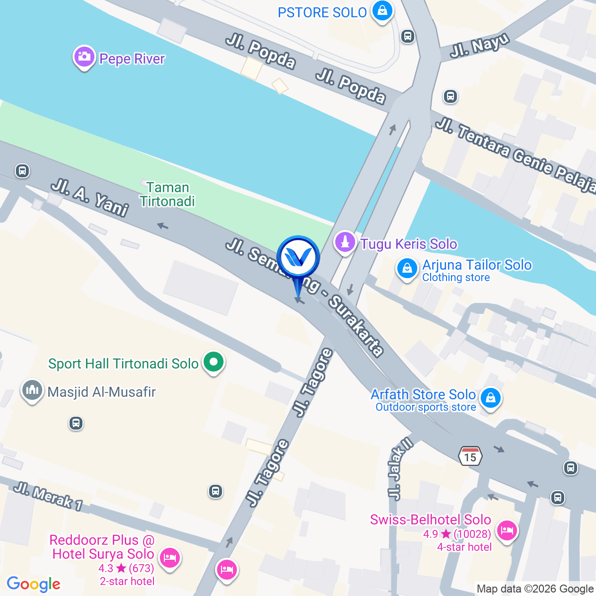 Peta Lokasi JL. A. YANI SOLO (depan Terminal Tirtonadi), Solo