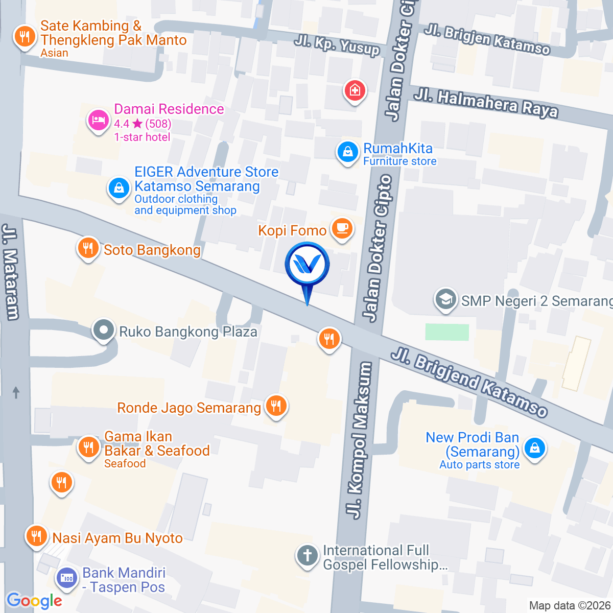 Peta Lokasi JL. Brigjend Katamso (Perempatan Milo), Semarang