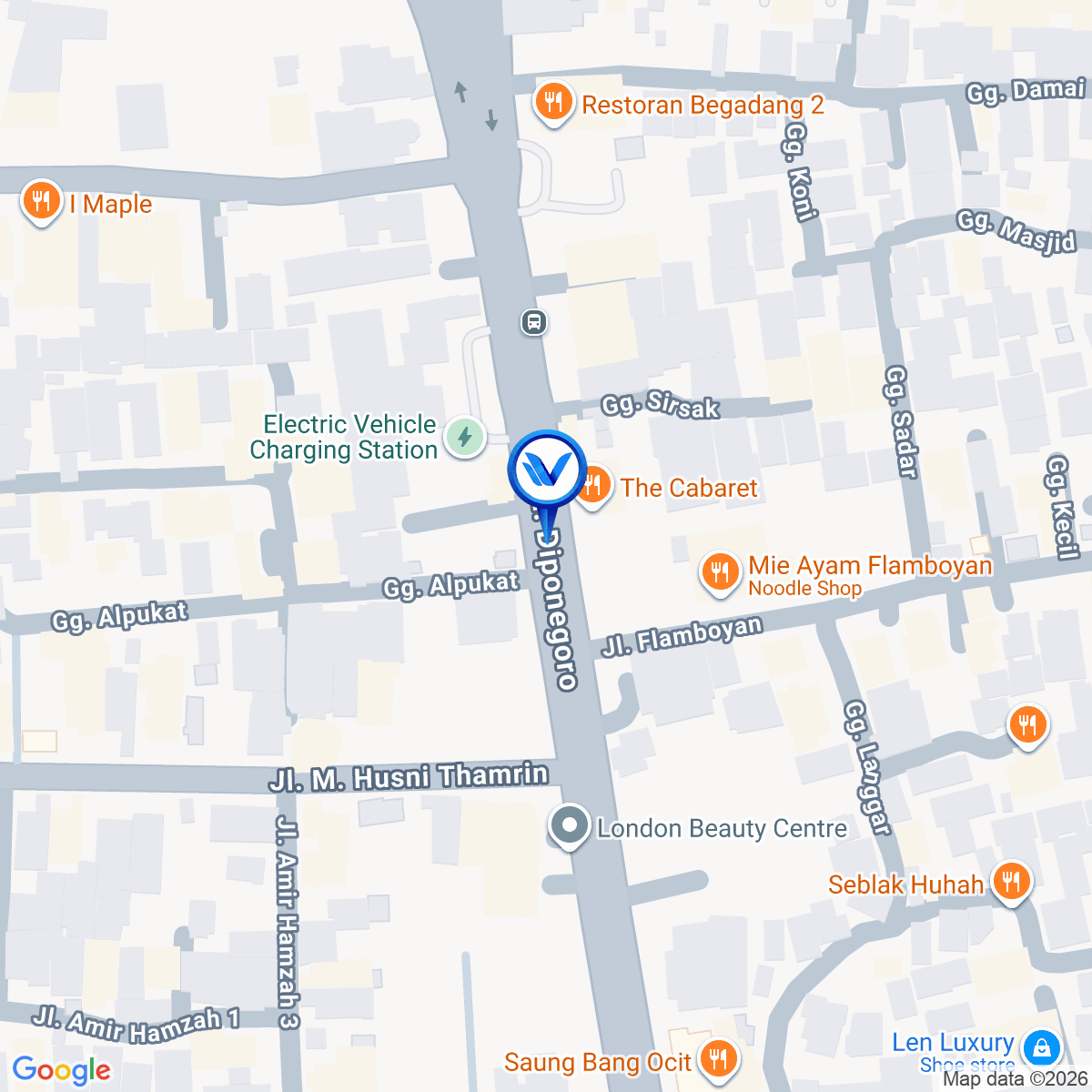 Peta Lokasi JL. Diponegoro [PLN) Teluk Betung - Tj.Karang, Bandar lampung