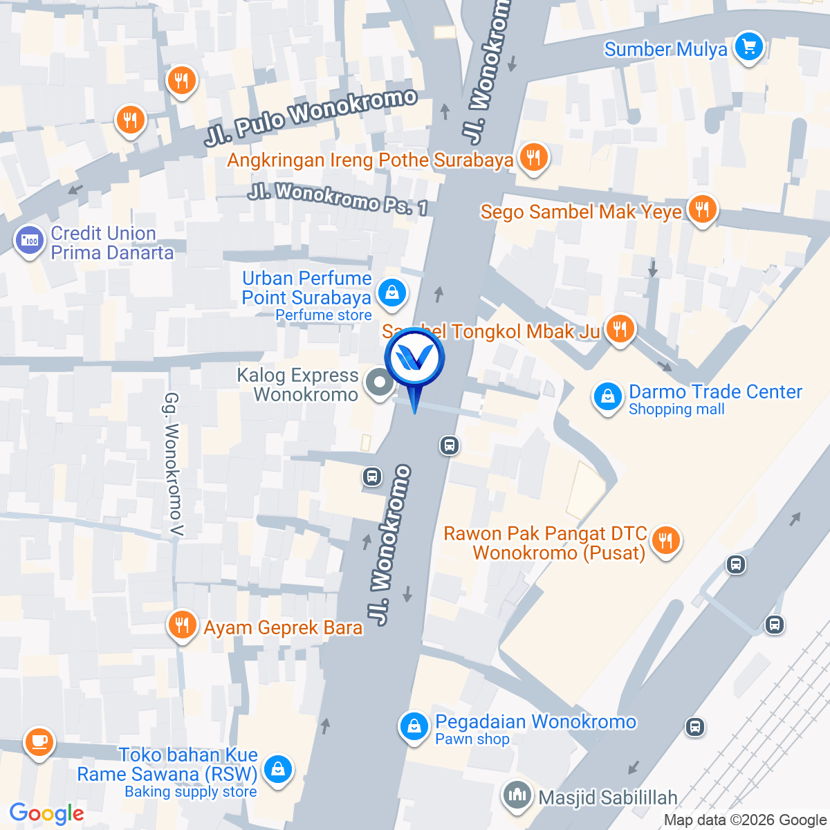 Peta Lokasi JL. Wonokromo (Depan DTC), Surabaya