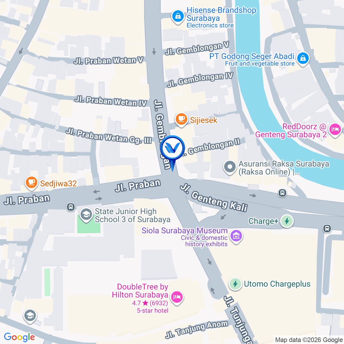 Peta Lokasi Jl. Glembongan, Surabaya