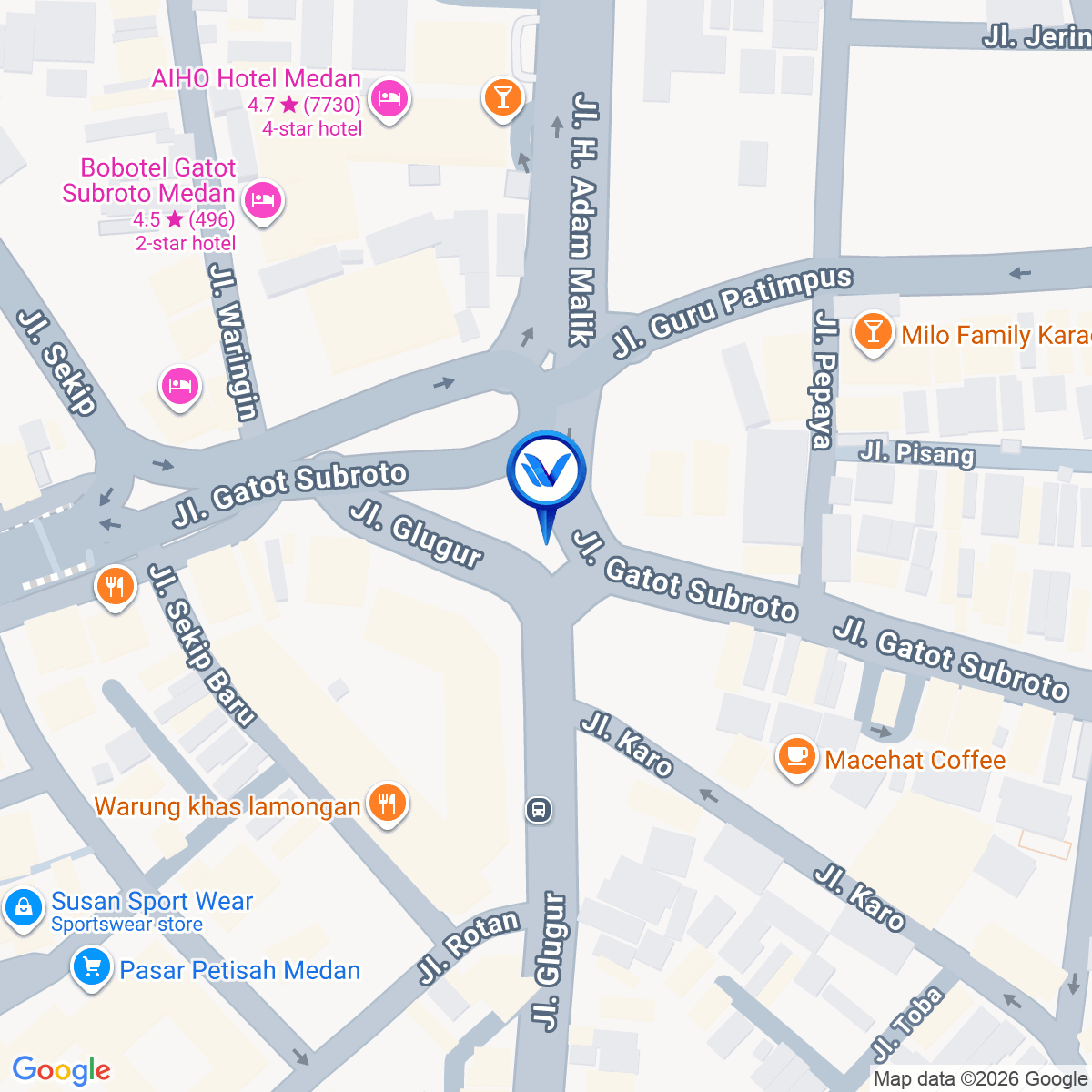 Peta Lokasi JL. Gatot Subroto (Bundaran SIB), Medan