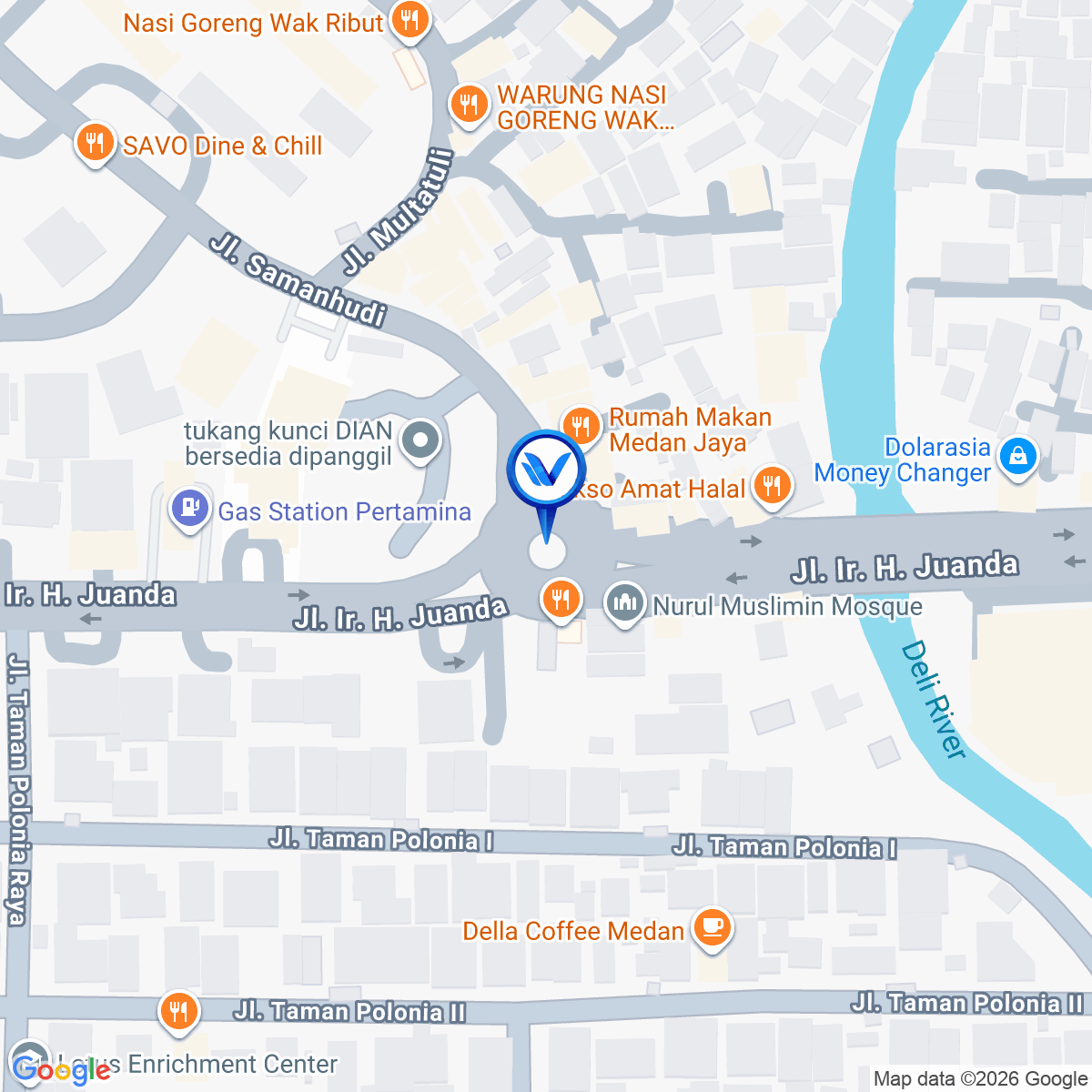Peta Lokasi JL. Juanda Simp. Jl. samanhudi (Tugu Juanda), Medan