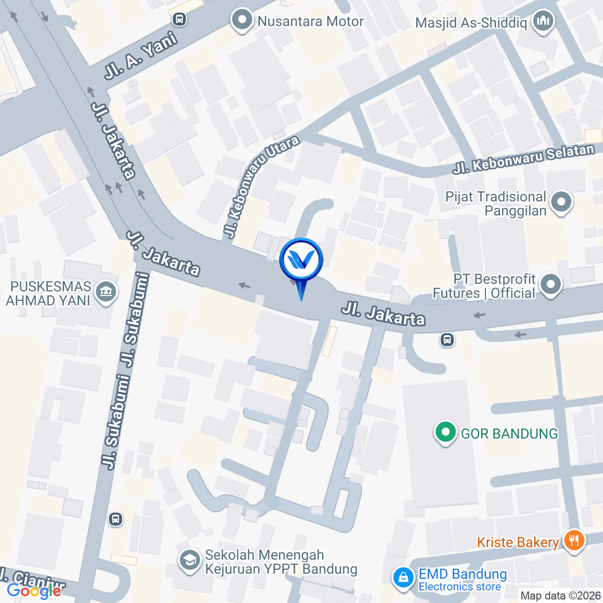 Peta Lokasi JL. Jakarta no. 12, Bandung
