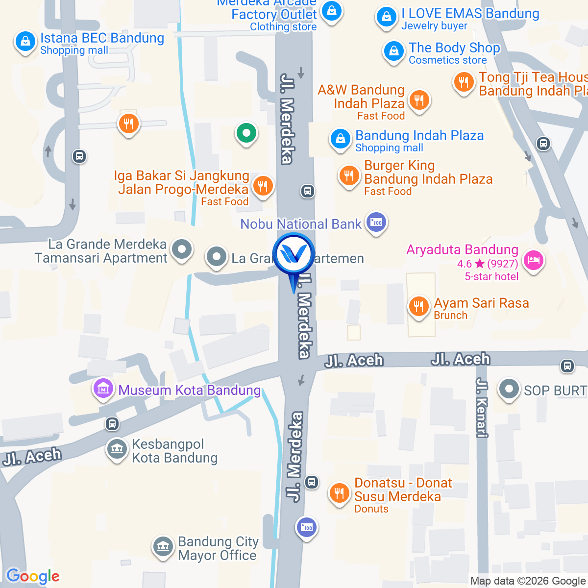 Peta Lokasi JL. Merdeka, Bandung