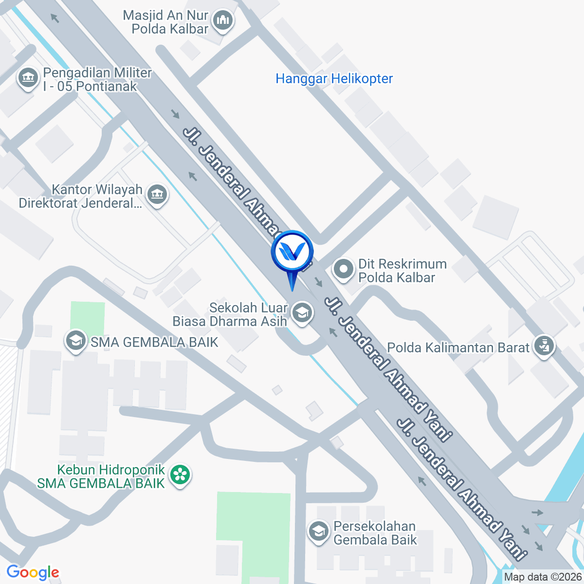 Peta Lokasi JL. Jend Ahmad Yani (Depan SLB Dharma Asih), Pontianak