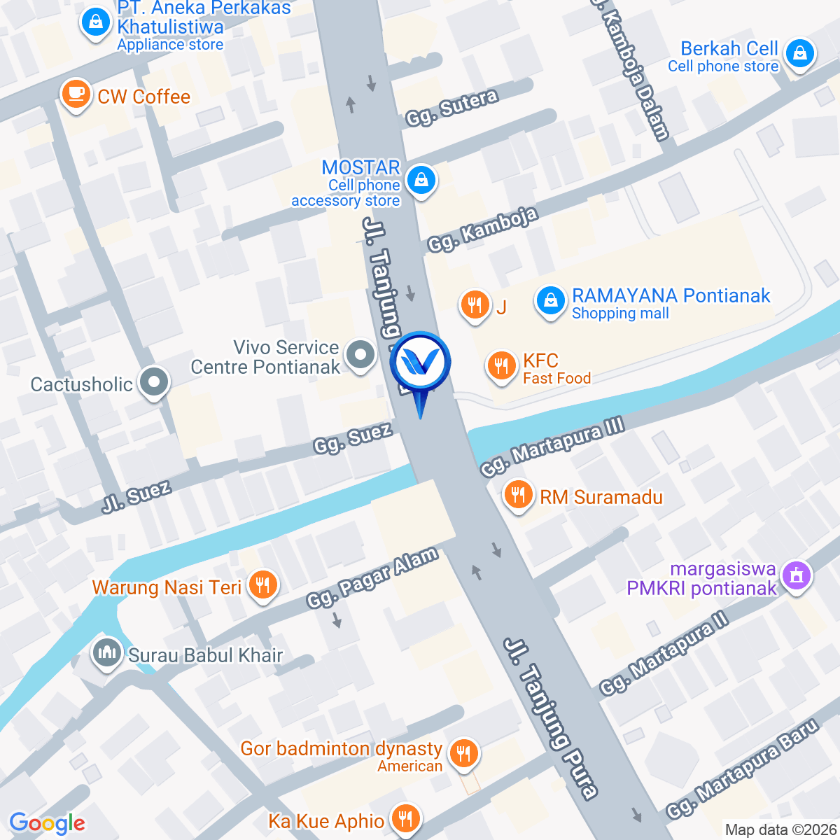 Peta Lokasi Median Jl. Tanjungpura Depan Ramayana Mall, Pontianak