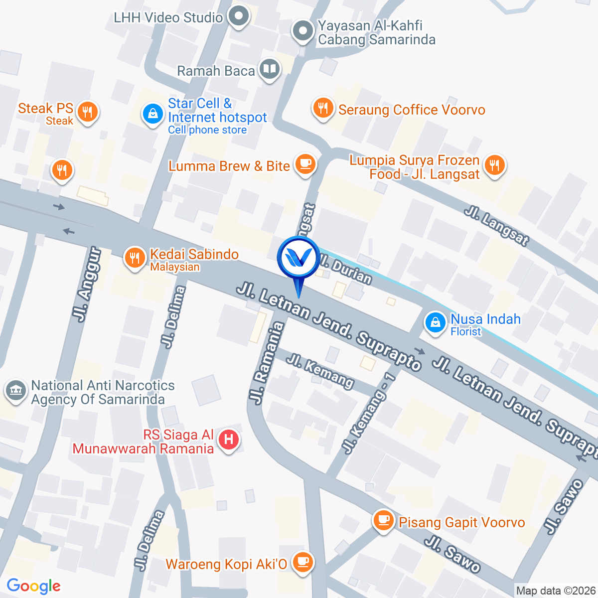 Peta Lokasi JL. R. Suprapto, Samarinda