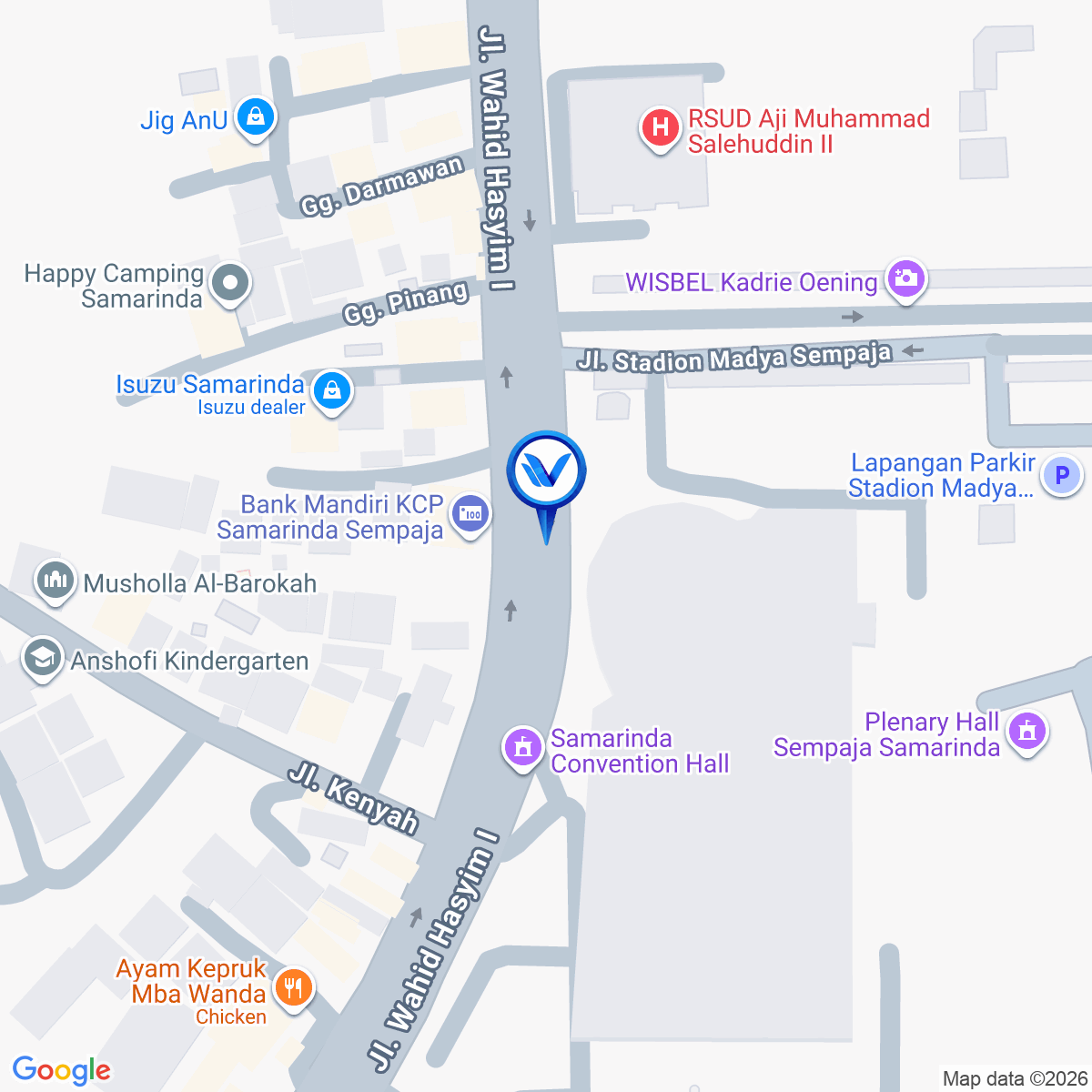 Peta Lokasi JL. Wahid Hasyim I Dekat Stadion Sempaja, Samarinda