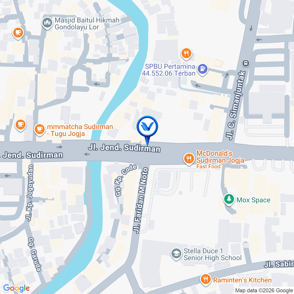 Peta Lokasi JL. Jend. Sudirman, Yogyakarta