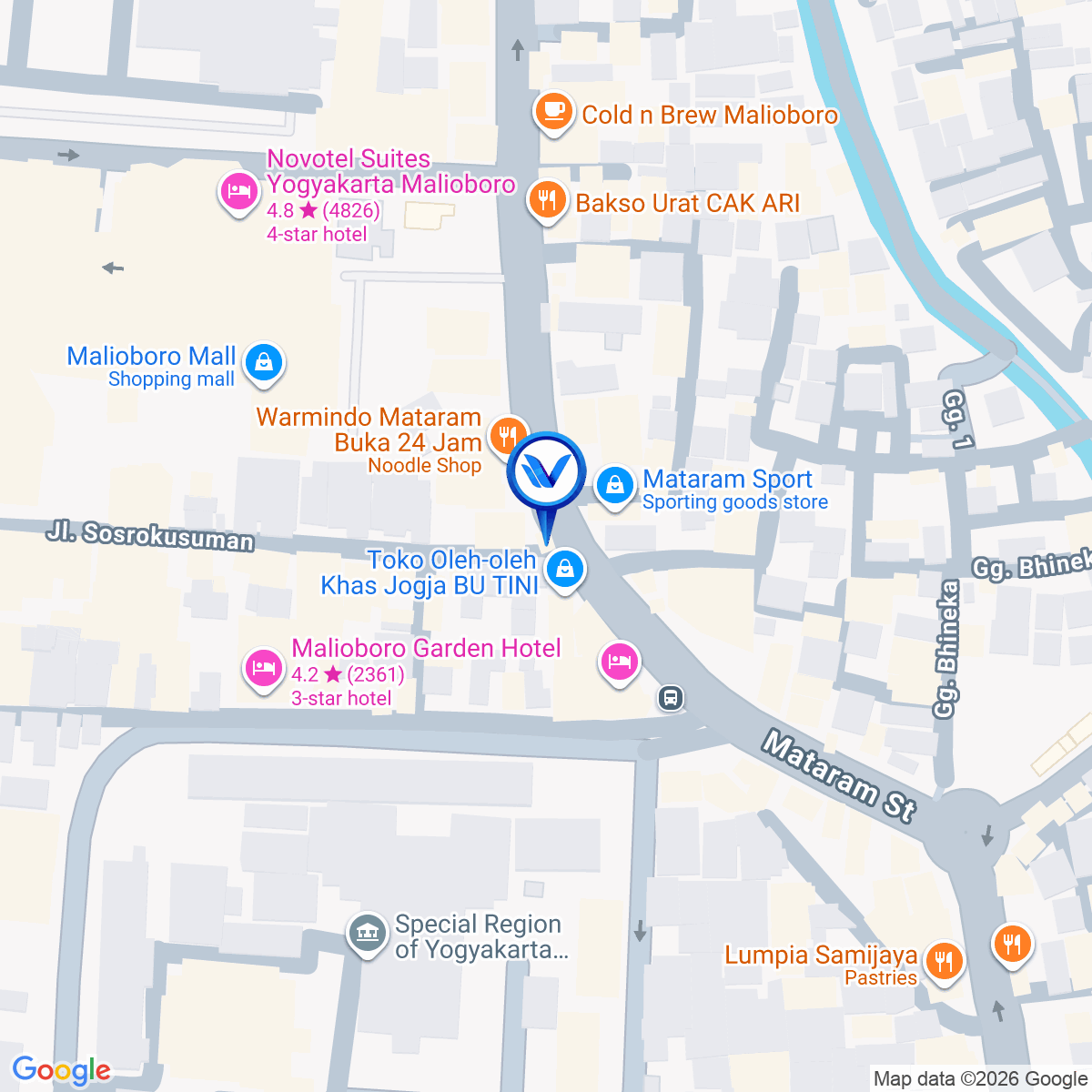 Peta Lokasi JL. Mataram (Pusat Oleh-oleh), Yogyakarta